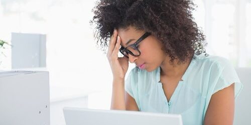 Business woman frustrated at the hiring process