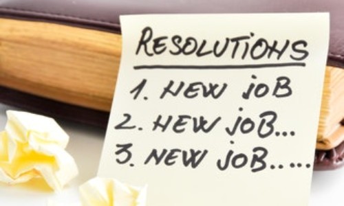 New Years Resolutions List with New Job as the top three