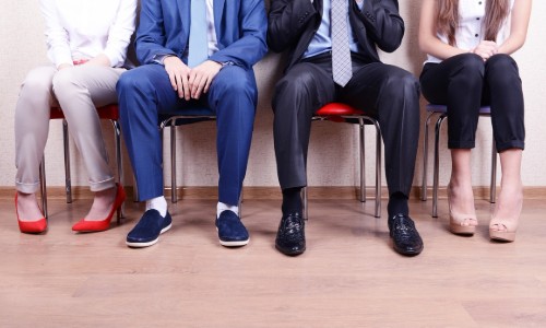 Group of people waiting for a job interview
